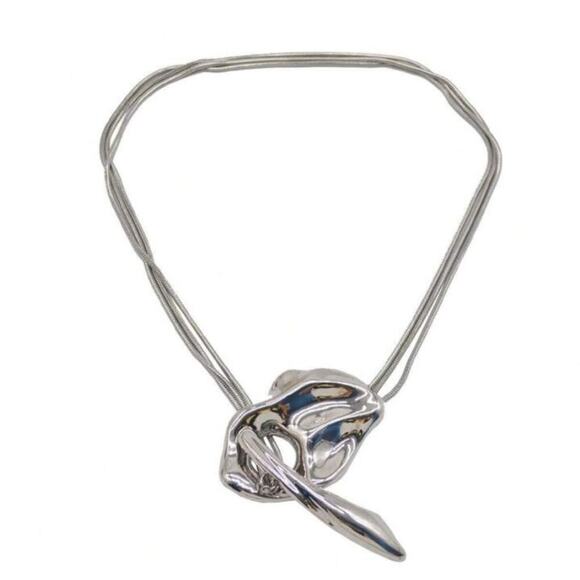 Silver Geometric Handmade Creative Design Necklace Party Event - Picture 11 of 13